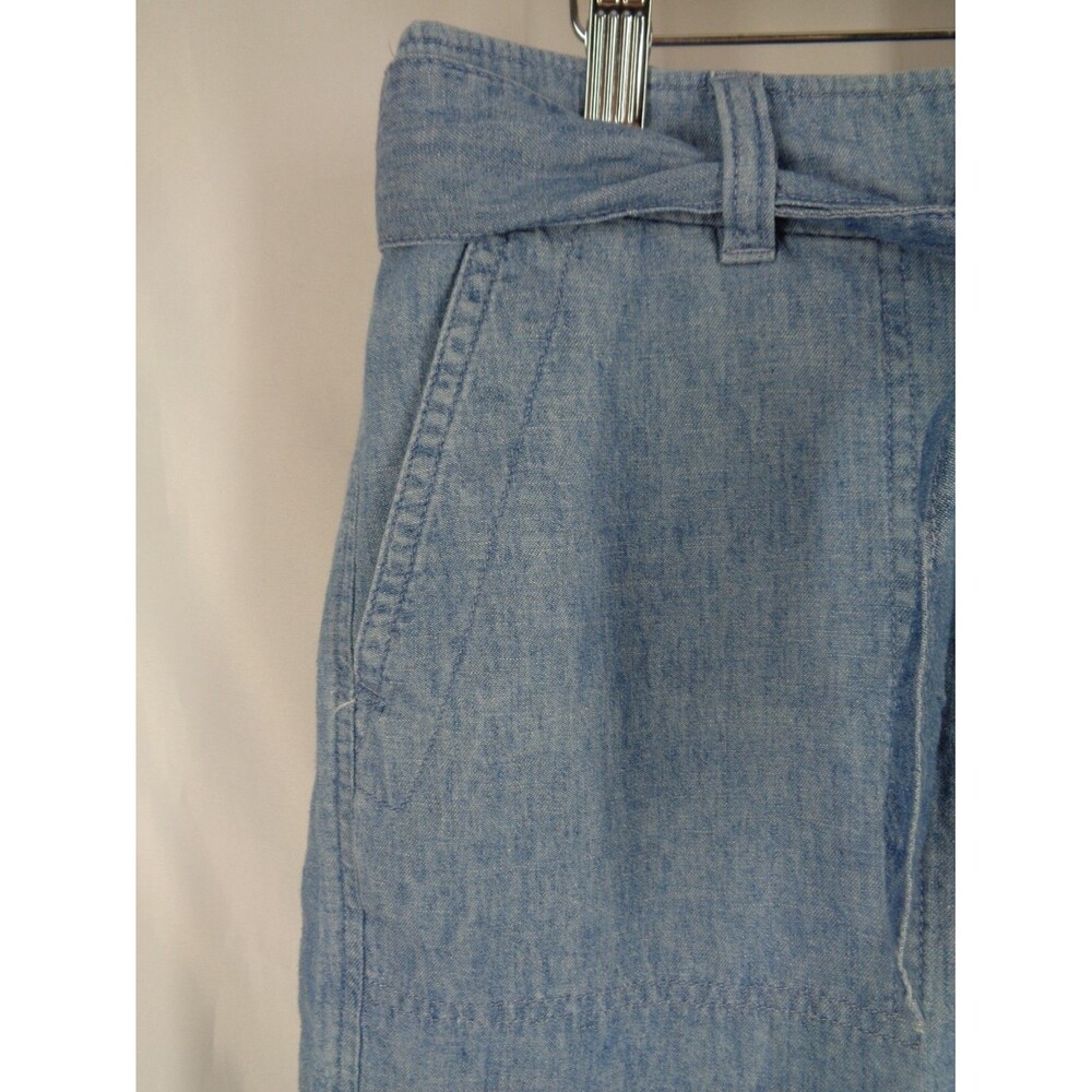 Talbots Chambray Linen Cotton Blend Belted Shorts Size 6 New - Picture 3 of 6